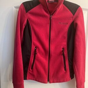 Columbia Red and Black Full-Zip Fleece Jacket